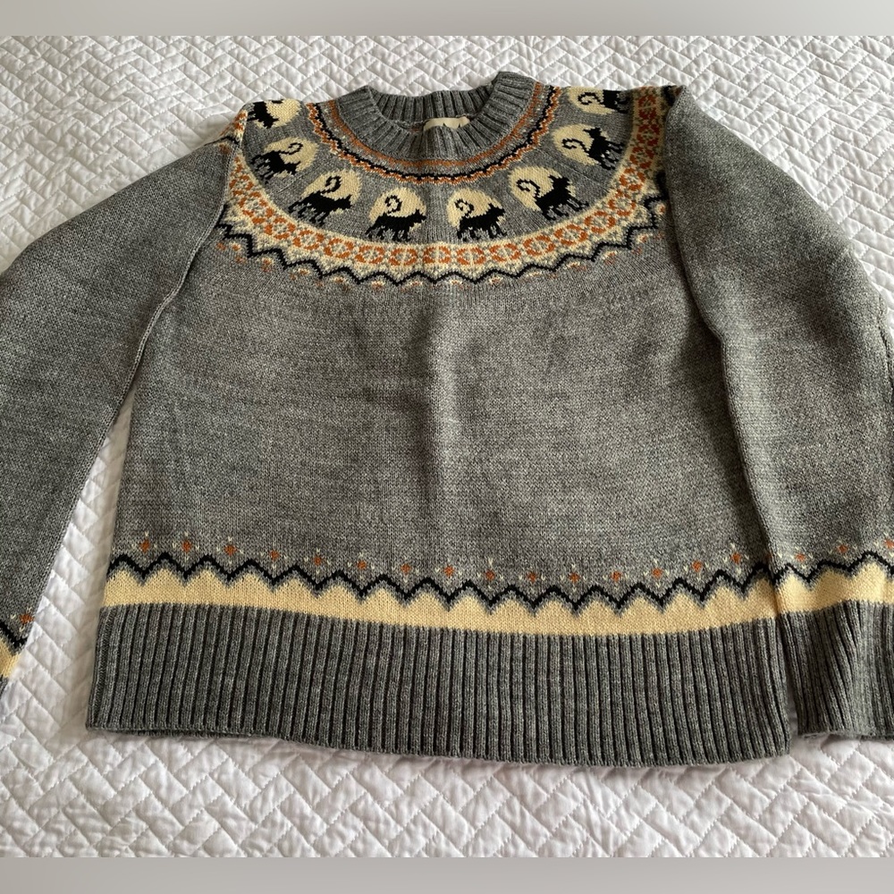 NWT Kiel James Patrick Black Cat Sweater - Size Small